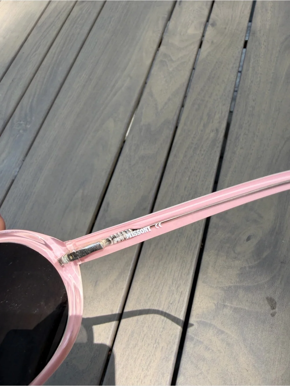 Missoni Pink Frame Sunglasses with Black Temples and Gold Logo